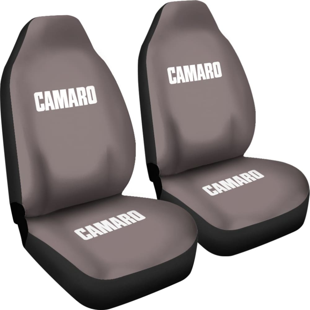 Dark Gray Camaro White Letter Car Seat Covers
