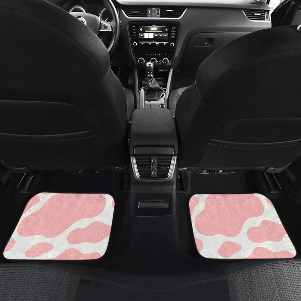 Pink Cow Pattern Print Car Floor Mats