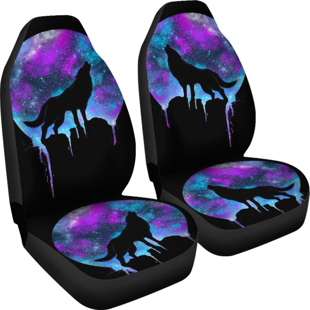 Wolf Howling At Full Moon Car Seat Covers