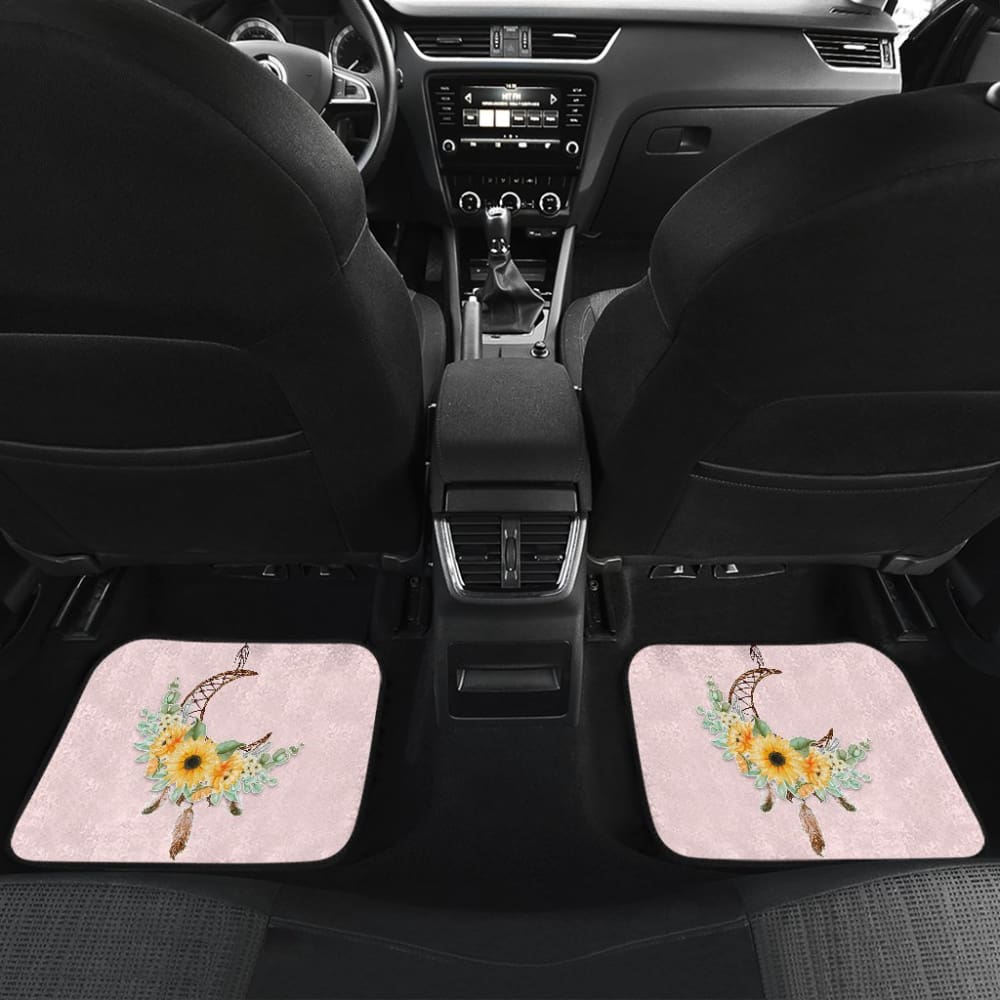 Sunflower Dream Catcher Feather Pink Printed Car Floor Mats