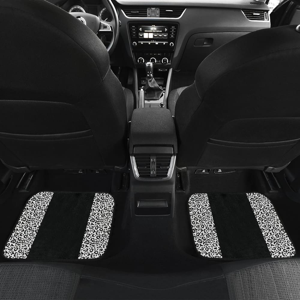 Black And White Leopard Skin Print Car Floor Mats