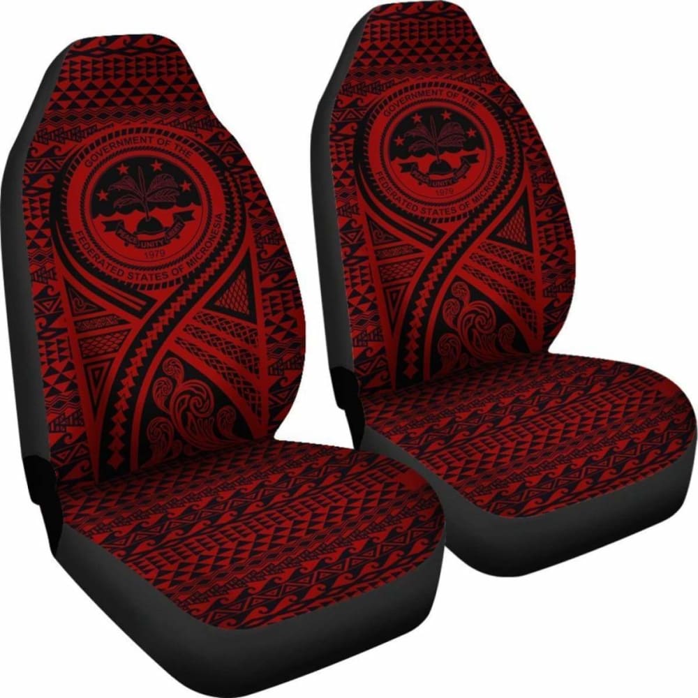 Fsm Car Seat Cover - F S M Seal Polynesian Tattoo Red -