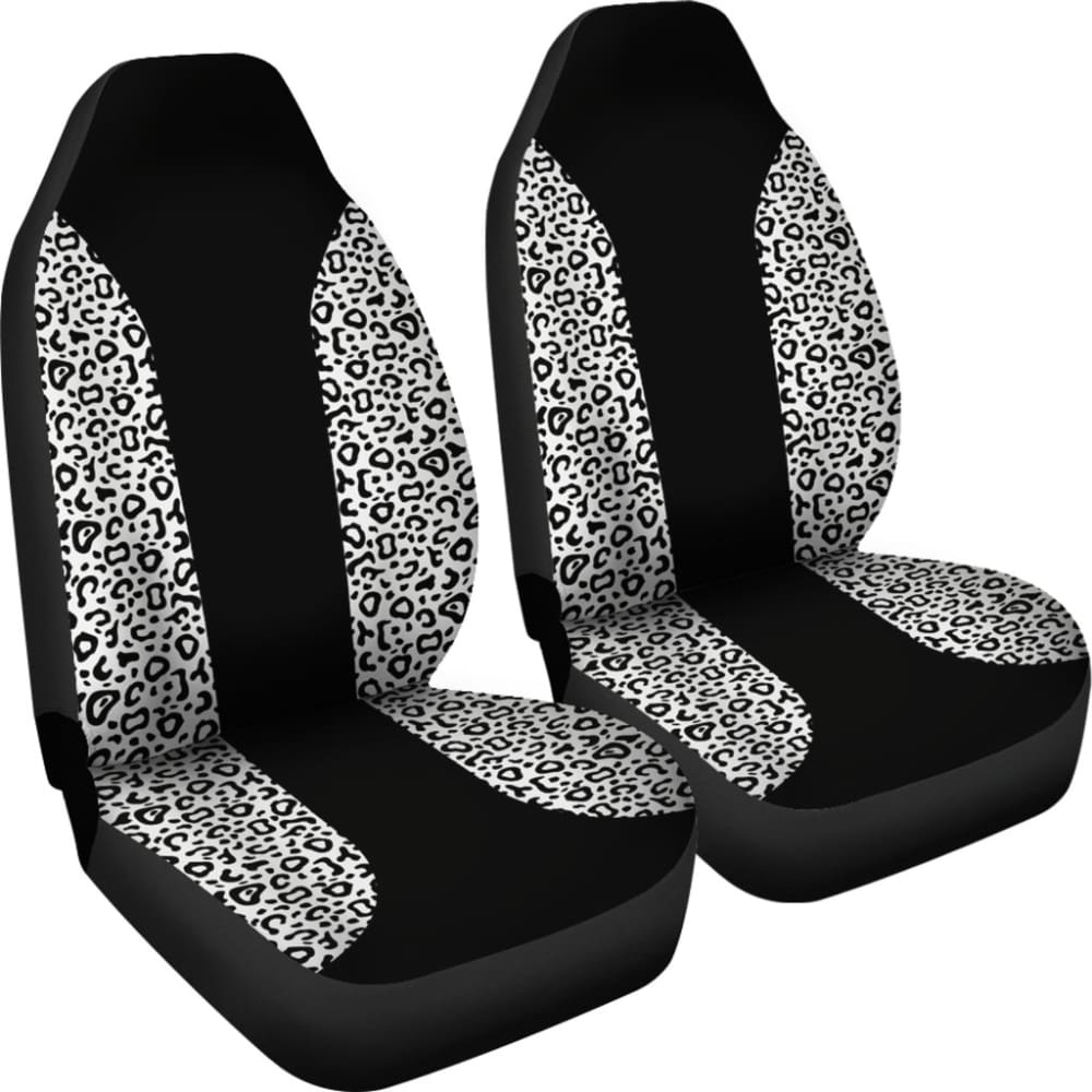 Black And White Leopard Skin Print Car Seat Covers