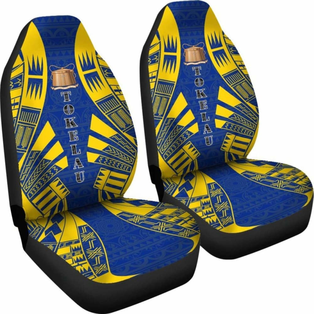 Tokelau Car Seat Covers - Tokelau Coat Of Arms Polynesian Tattoo Flag -