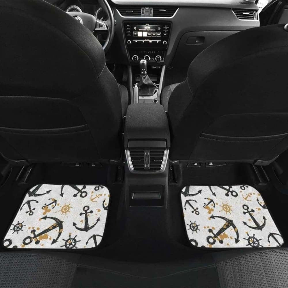 Anchors Rudders Pattern Front And Back Car Mats