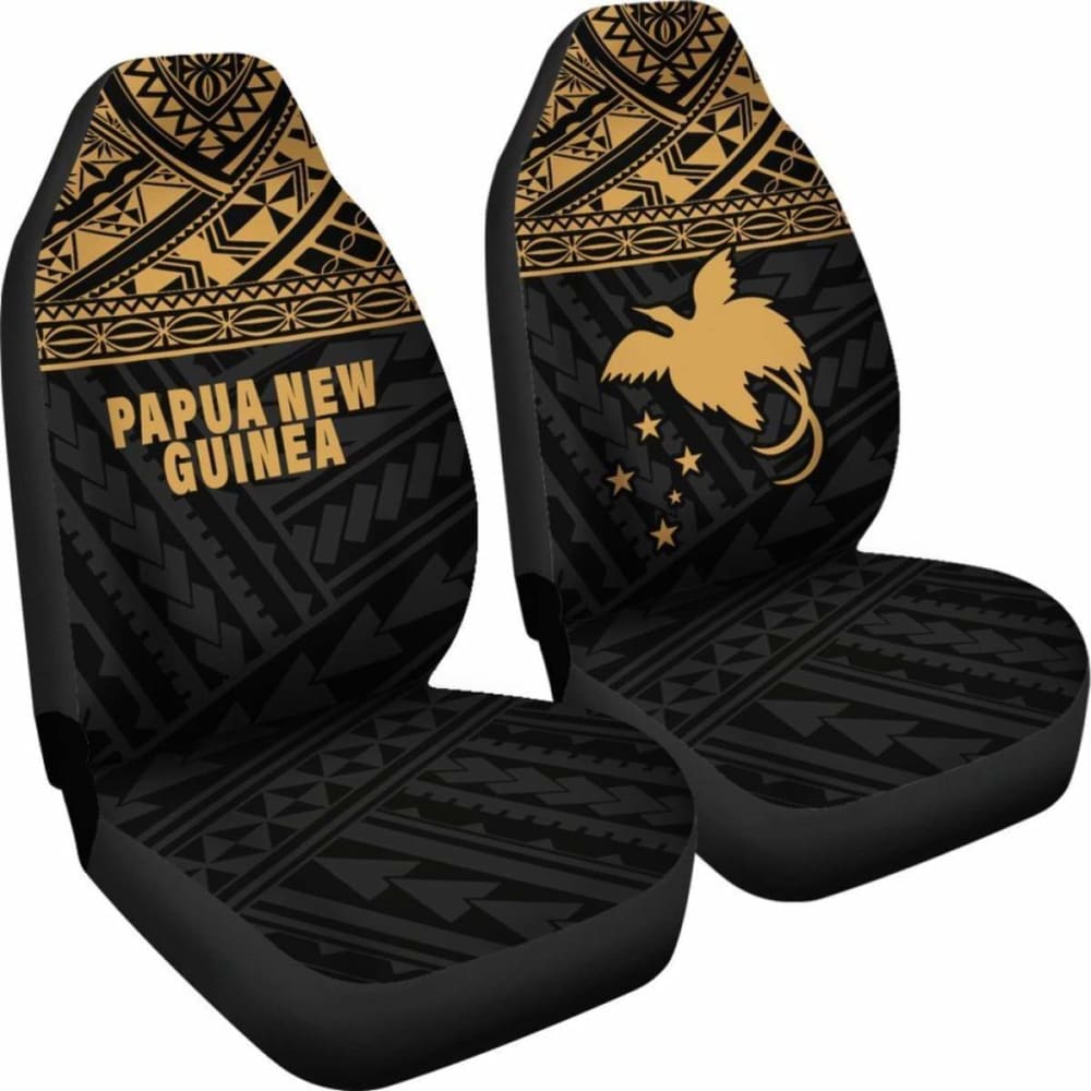 Papua New Guinea Polynesian Car Seat Covers Gold -
