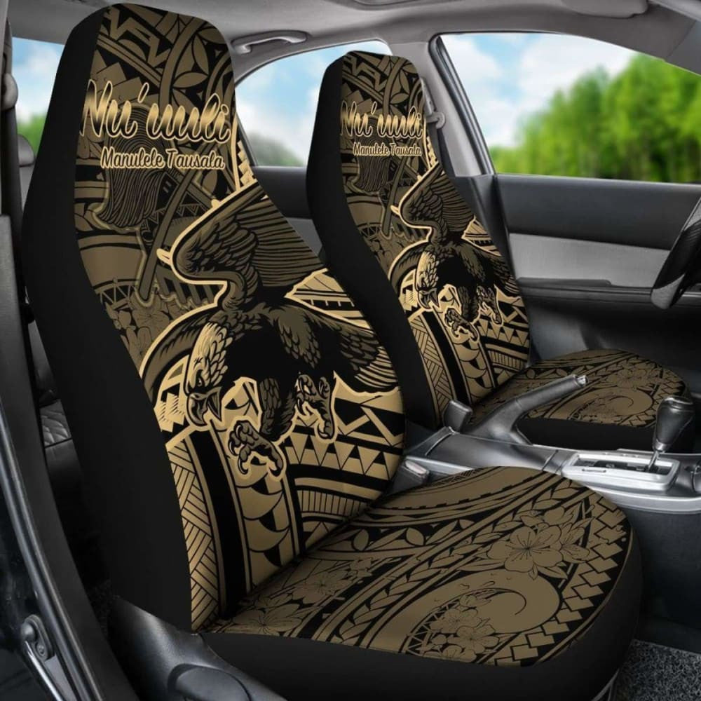 American Samoa Car Seat Covers Nu'Uuli Gold Polynesian Patterns