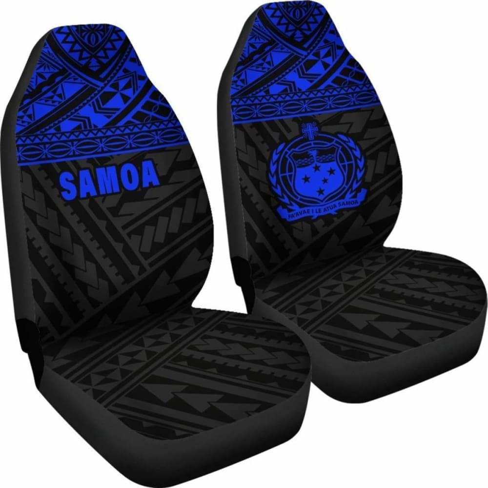 Samoa Polynesian Car Seat Covers Blue -