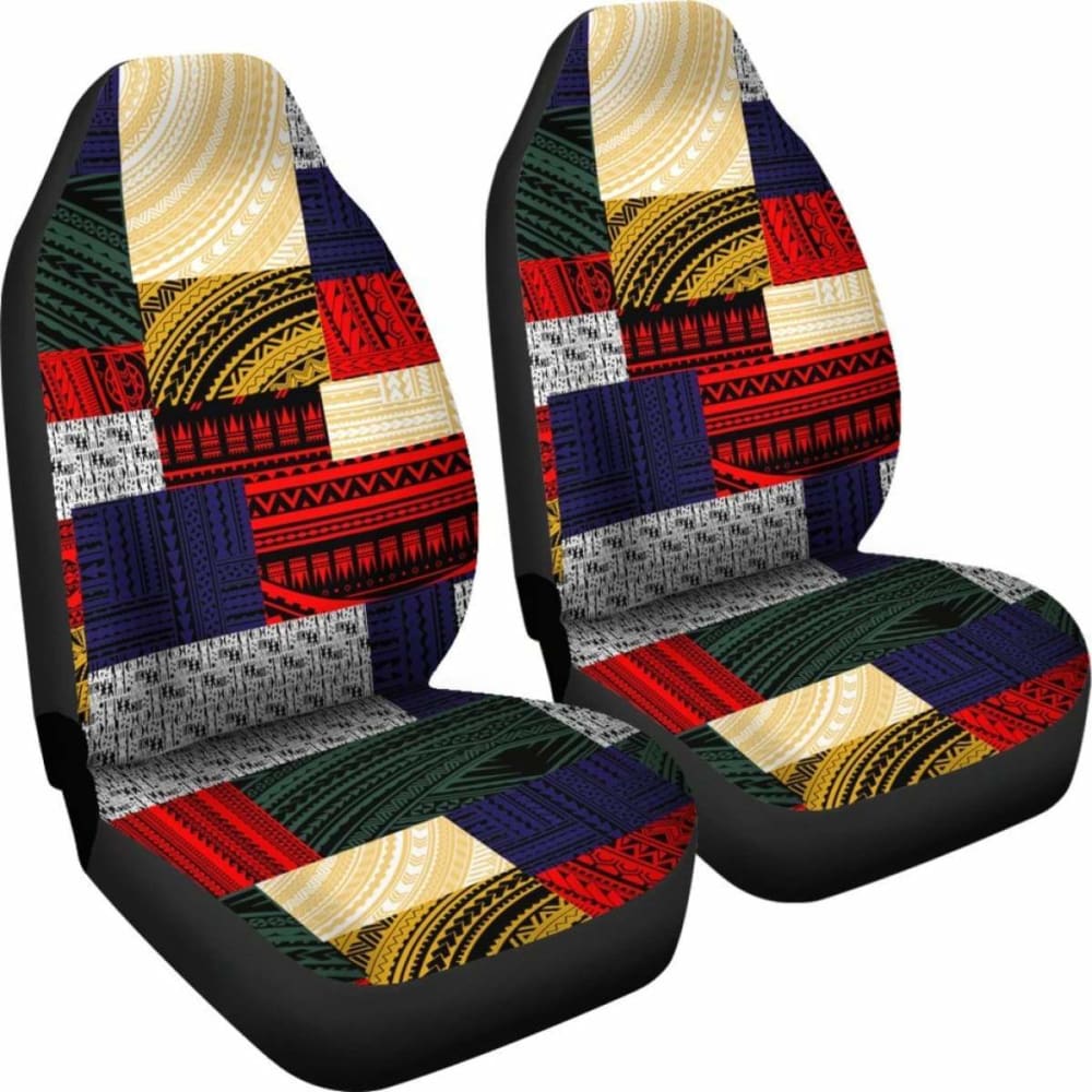Polynesian Car Seat Covers - Design Retro Patchwork -