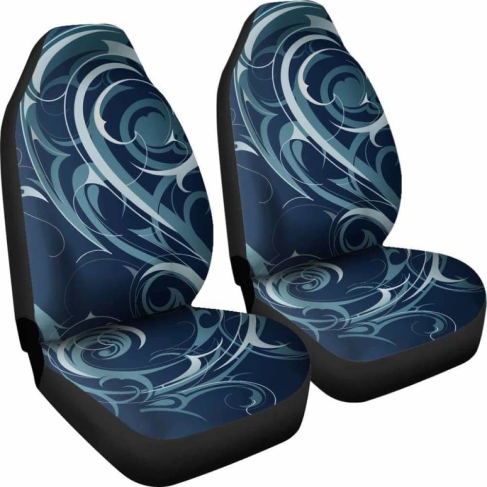 Navy Blue Tribal Swirls Car Seat Covers