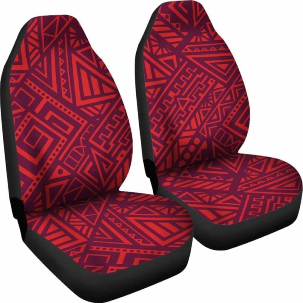 Red Tribal Polynesian Car Seat Covers