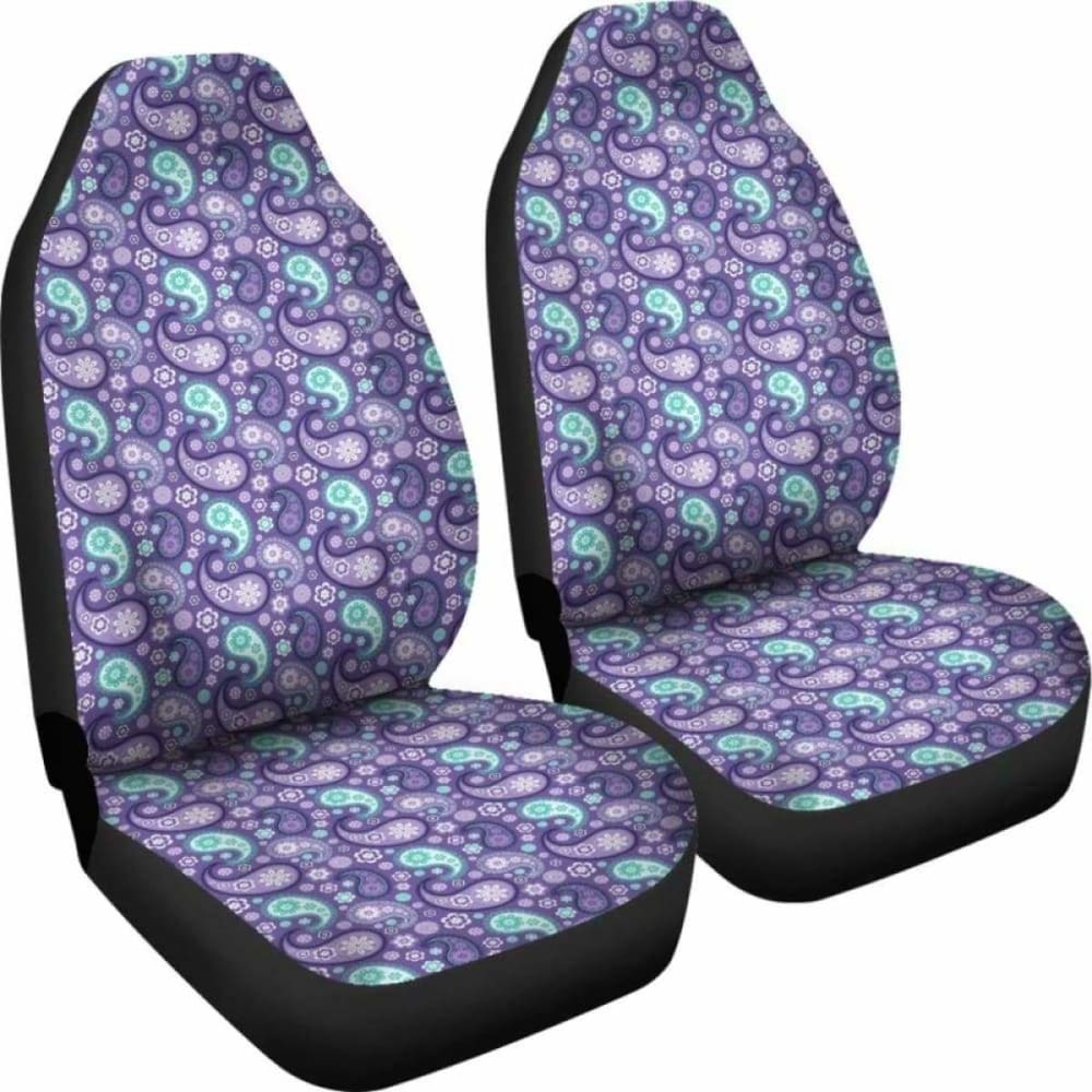 Purple And Teal Paisley Pattern Car Seat Covers