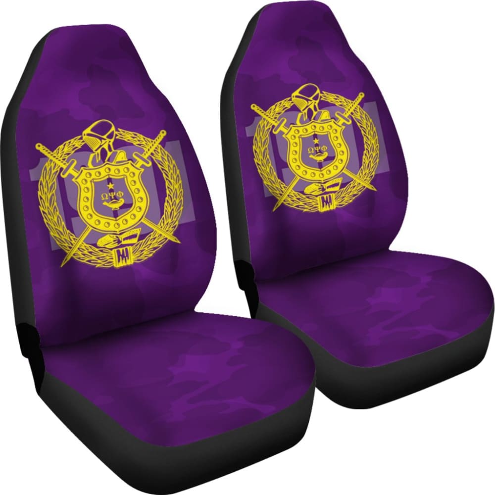 Omega Psi Phi Symbol Purple Camouflage Car Seat Covers