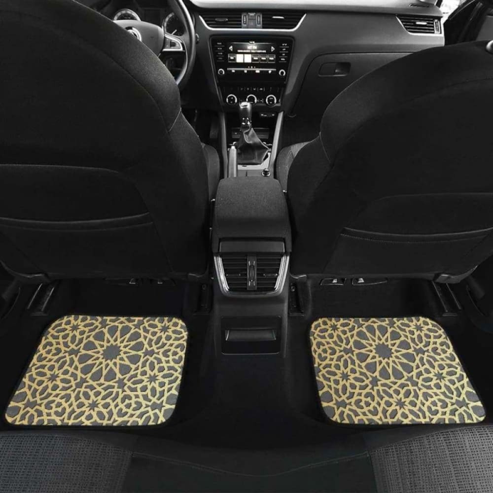 Arabic Star Gold Pattern Front And Back Car Mats