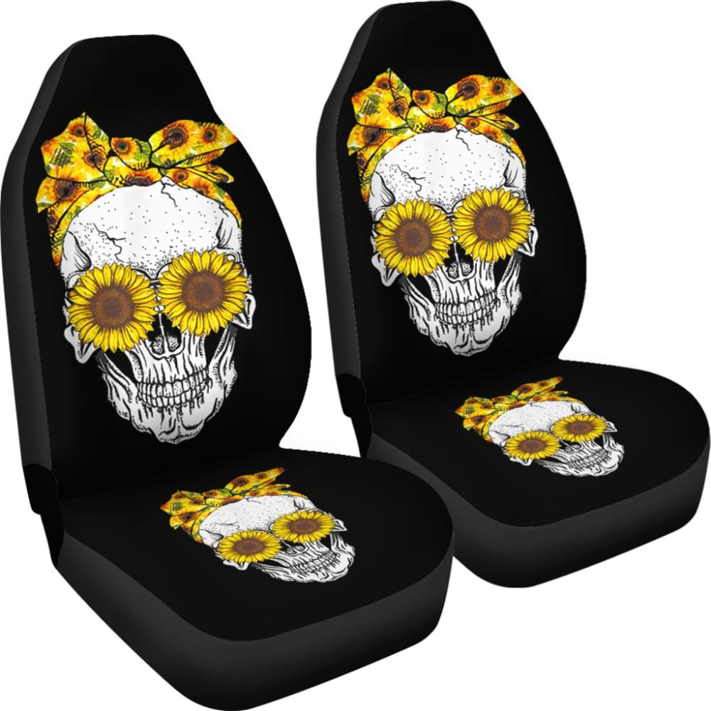 Skull Bandana Sunflower Cute Car Seat Covers