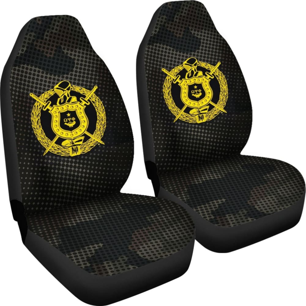 Omega Psi Phi Brown Camo Car Seat Covers