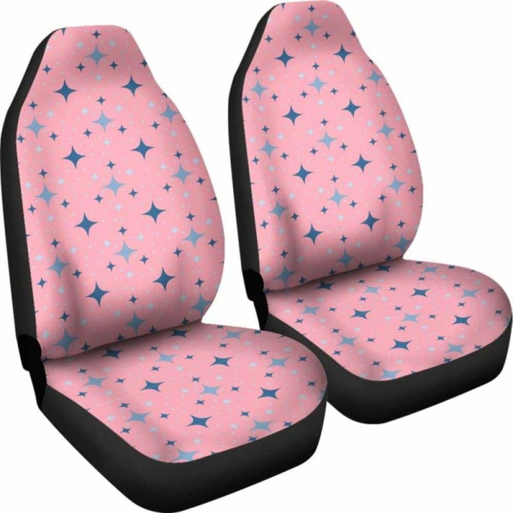 Pink With Retro Stars Pattern Car Seat Covers