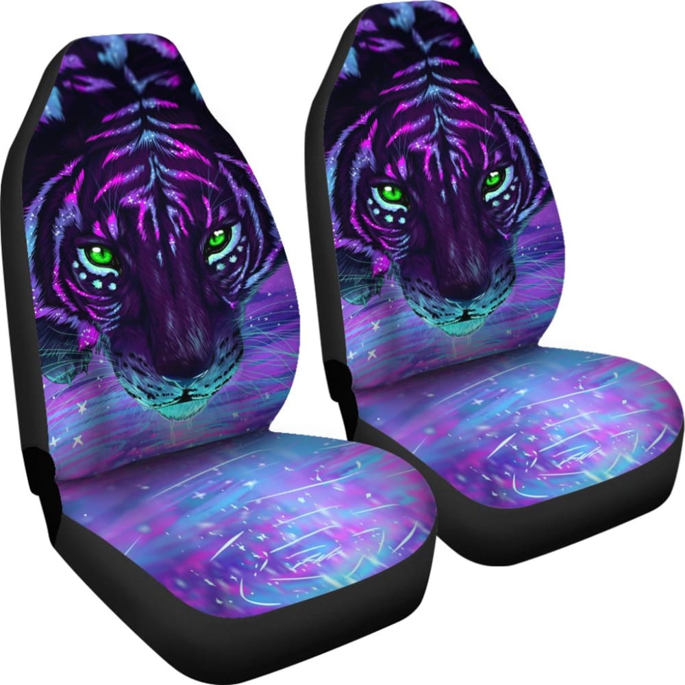 Digital Magical River Tiger Face Car Seat Covers