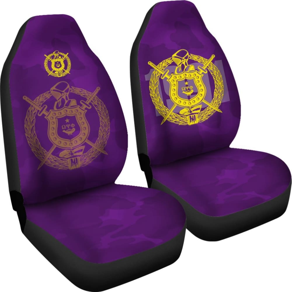 Omega Psi Phi Fraternity Car Seat Covers Camouflage