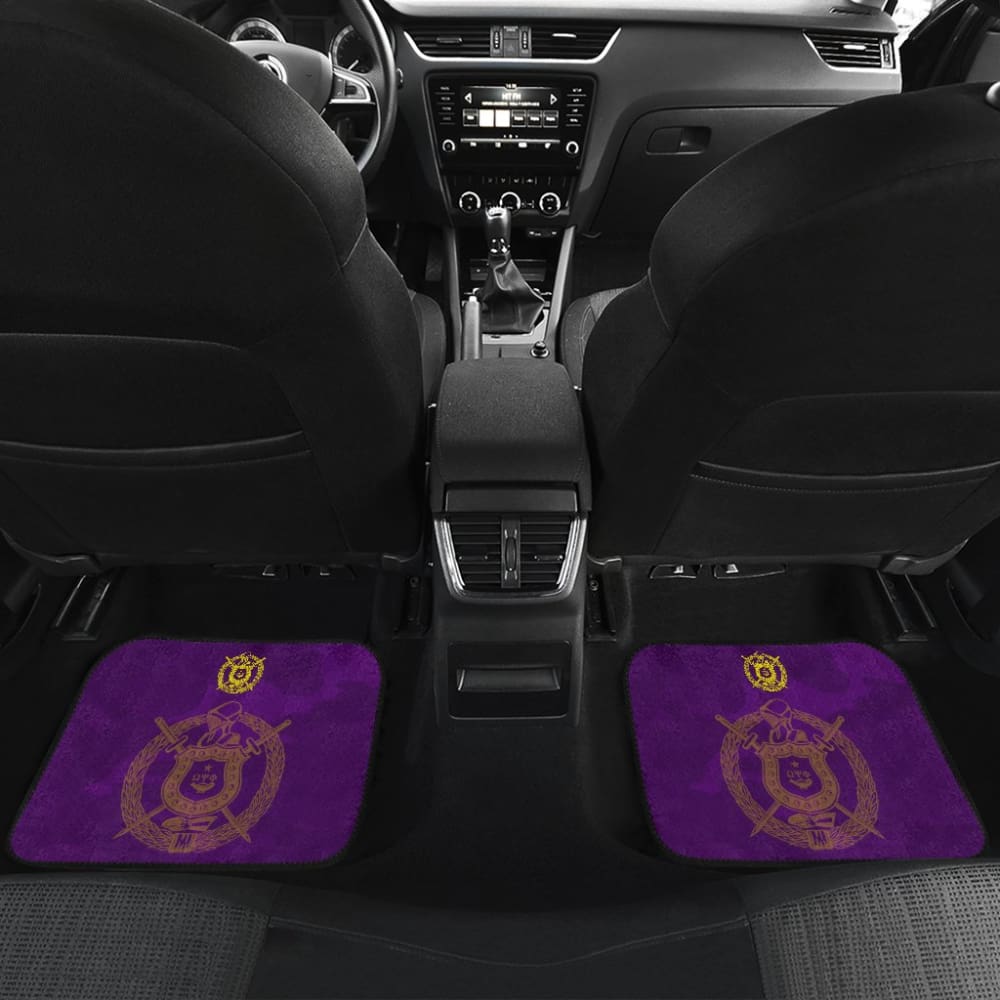 Omega Psi Phi Crest Purple Camouflage Car Floor Mats