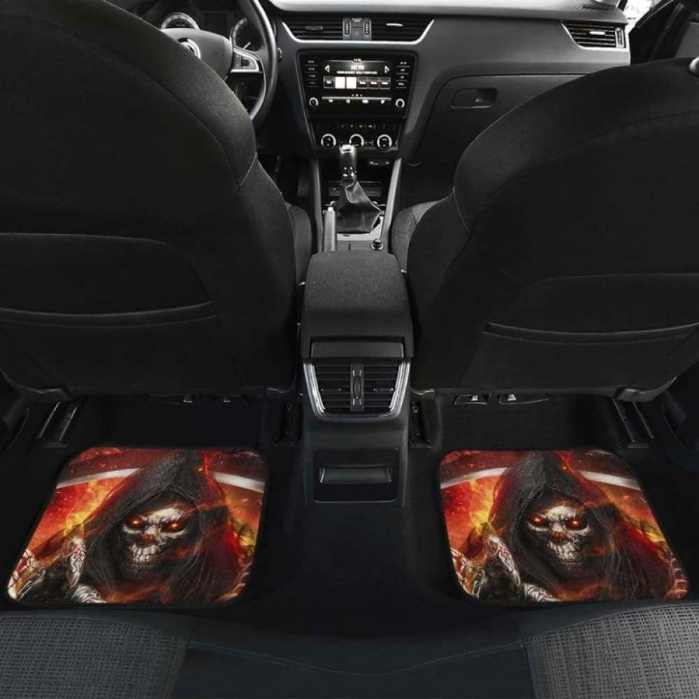 Set Of Pcs Flaming Skull Car Mats