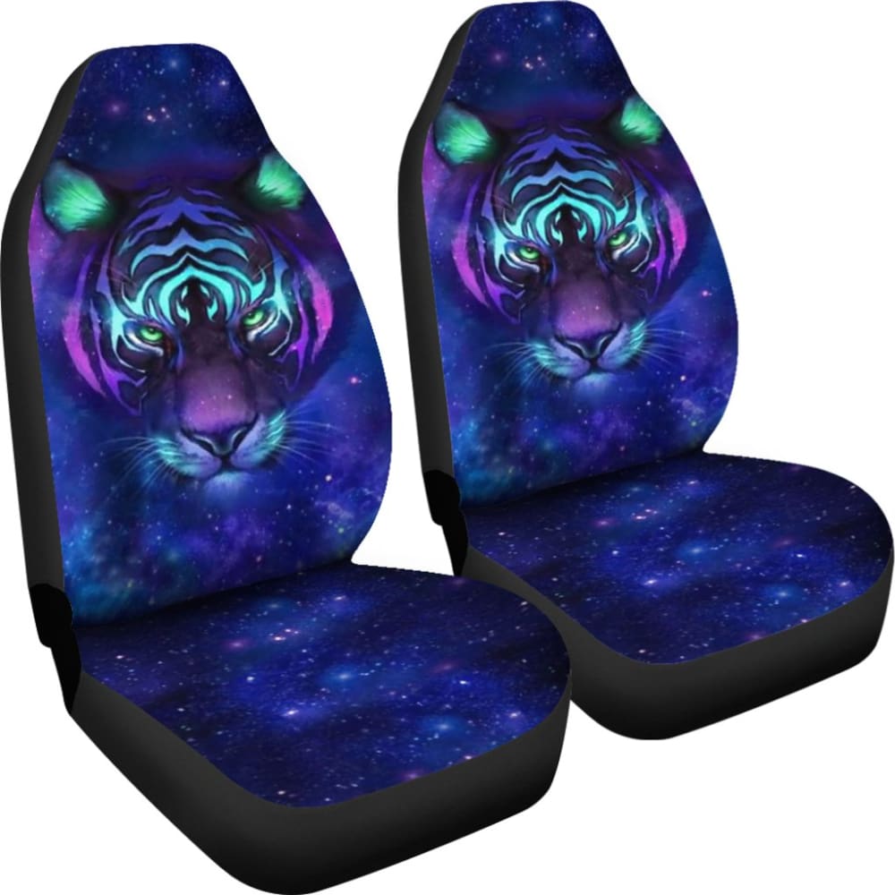 Digital Galaxy Tiger Face Car Seat Covers