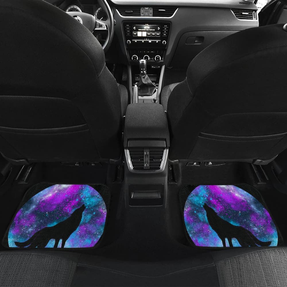 Wolf Howling At Full Moon Car Floor Mats