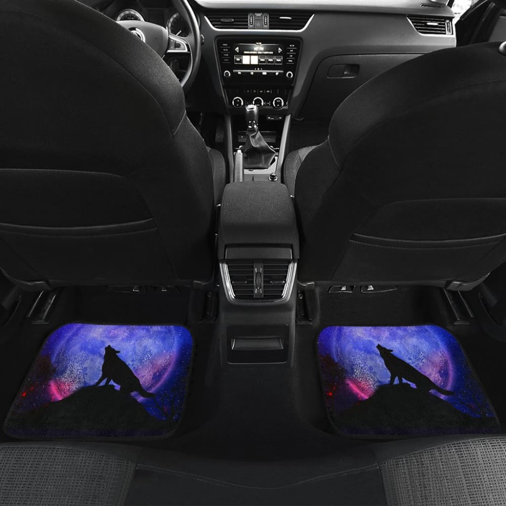 Pretty Galaxy Wolf Howling Universe Print Car Floor Mats