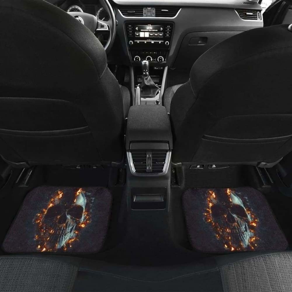 Set Of Pcs Flaming Skull Car Mats