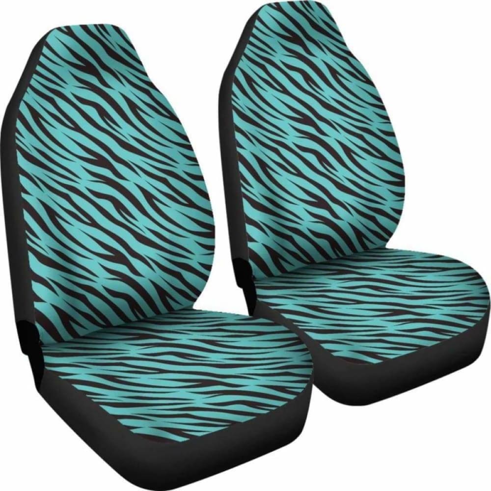Turquoise Teal Zebra Stripe Animal Print Car Seat Covers