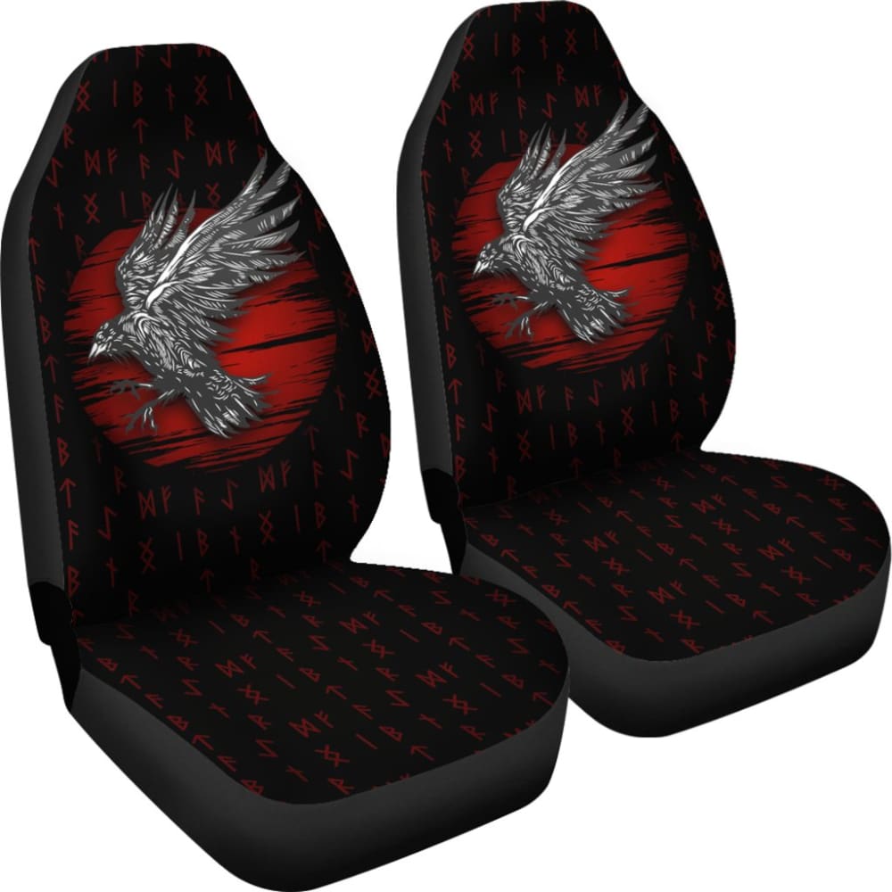 Viking Raven Red Rune Car Seat Covers