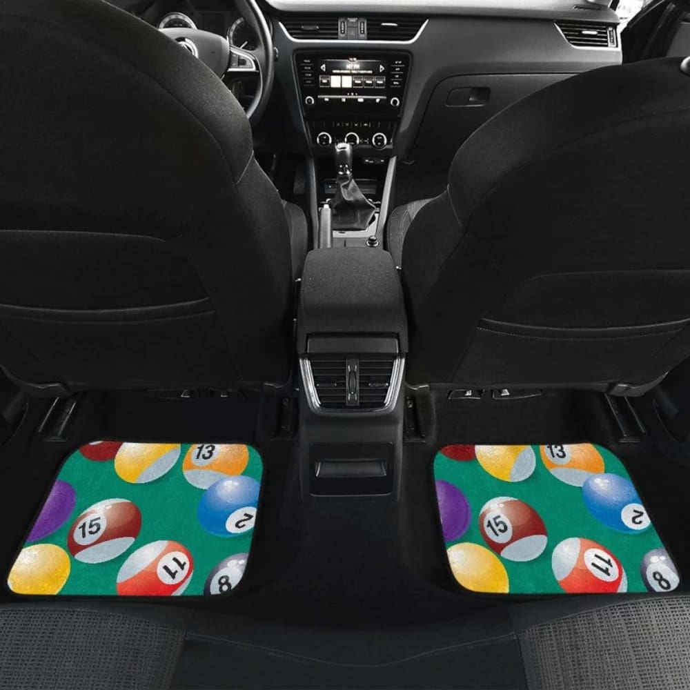 Billiard Ball Pattern Print Design Front And Back Car Mats