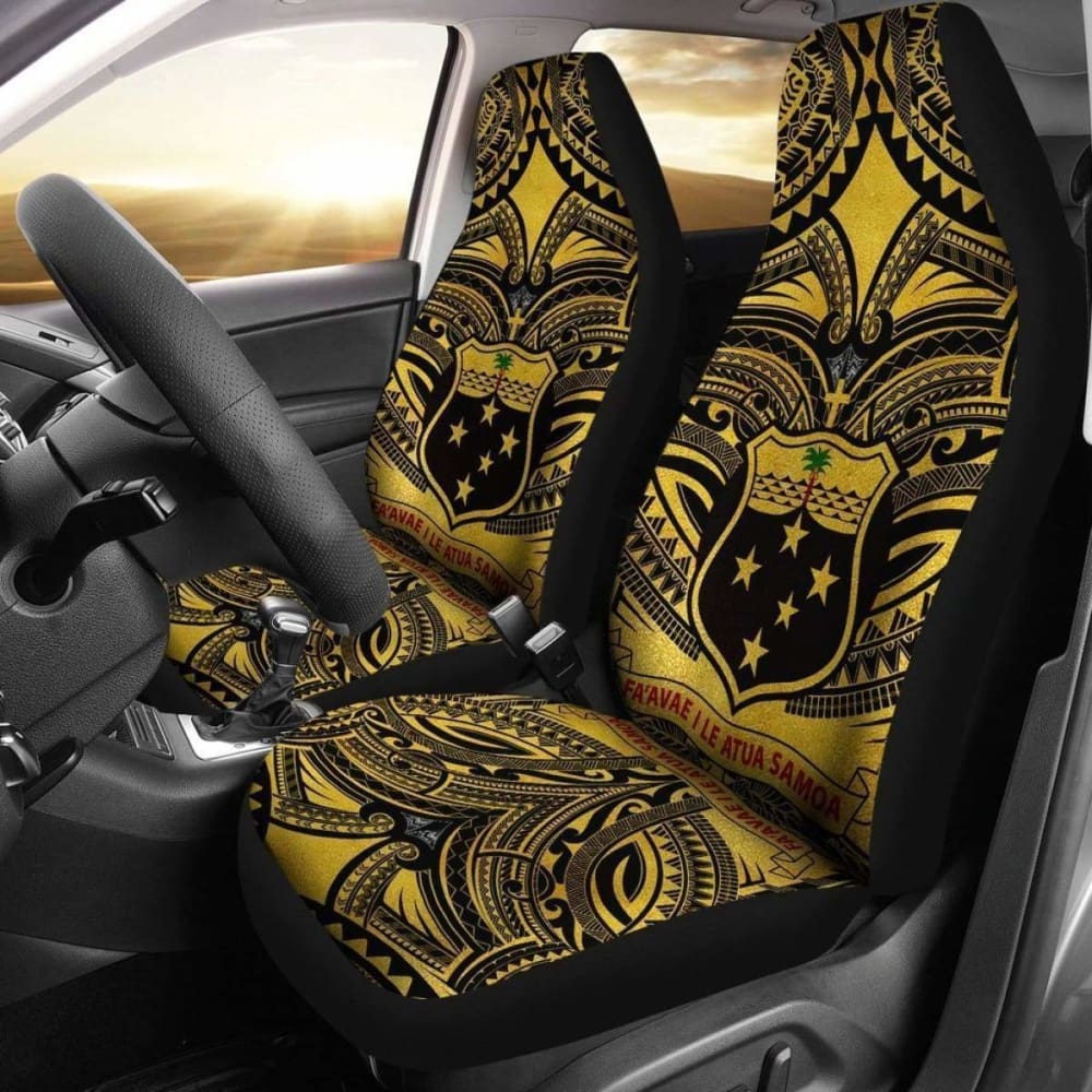 Samoa Car Seat Covers Polynesian Samoa Coat Of Arms Gold
