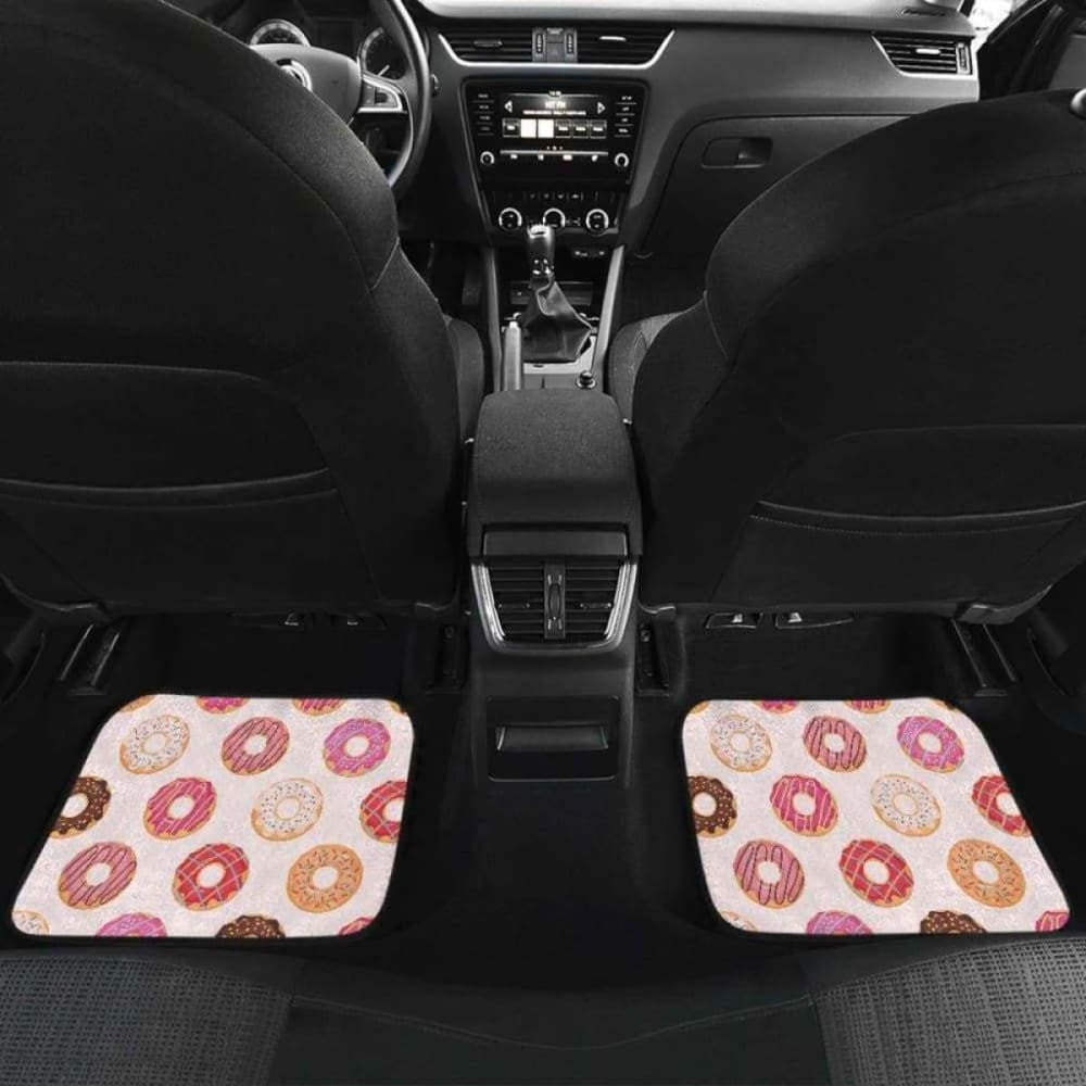 Colorful Donut Pattern Front And Back Car Mats