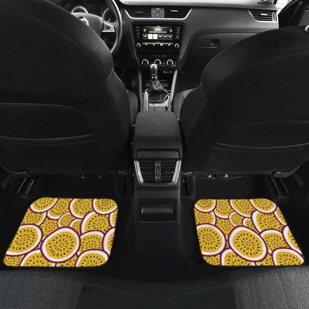 Passion Fruits Slice Pattern Front And Back Car Mats