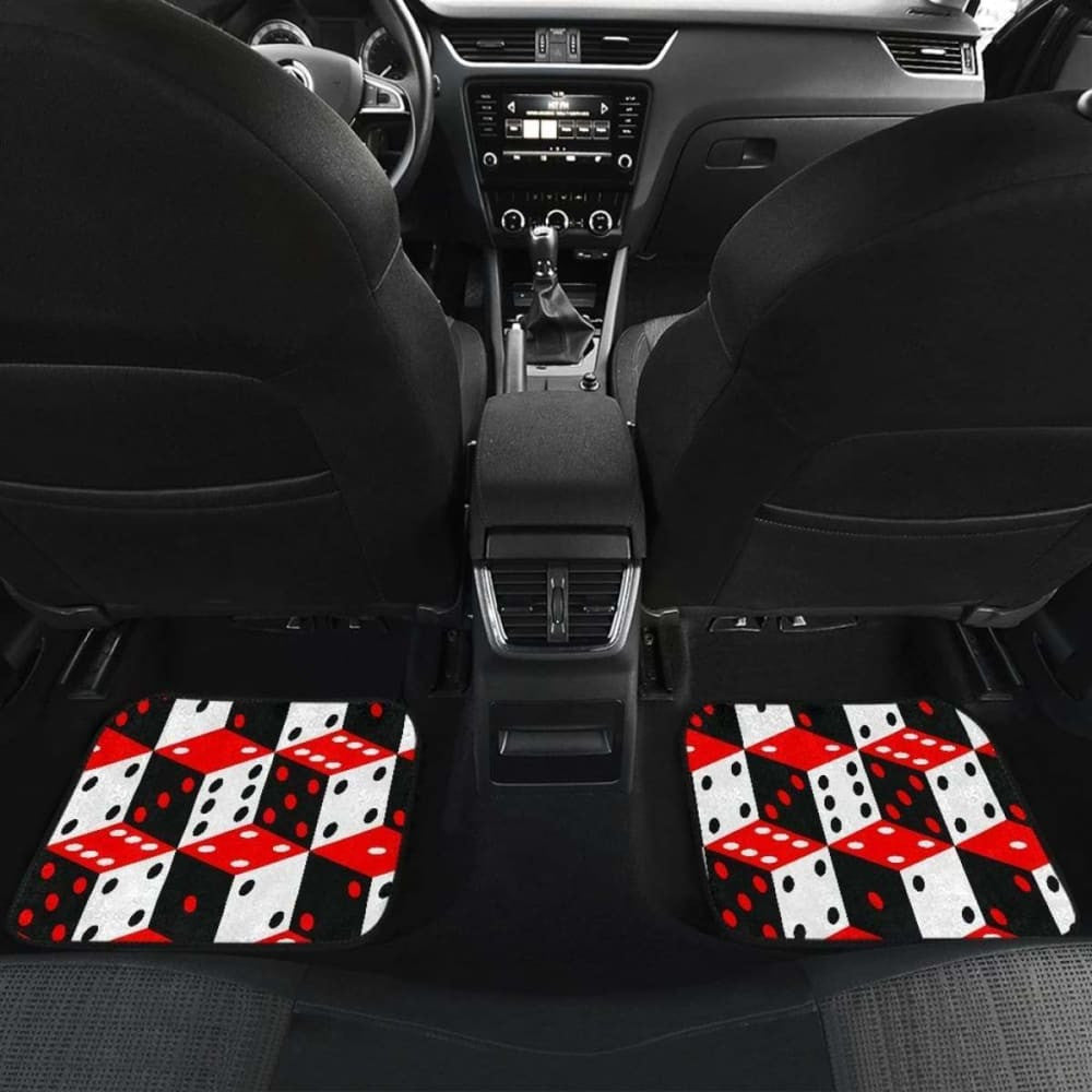 Dice Pattern Print Design Front And Back Car Mats