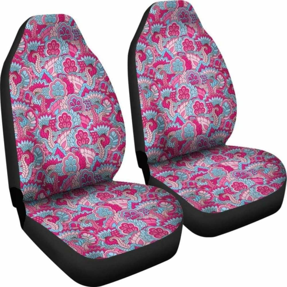 Pink And Blue Floral Car Seat Covers