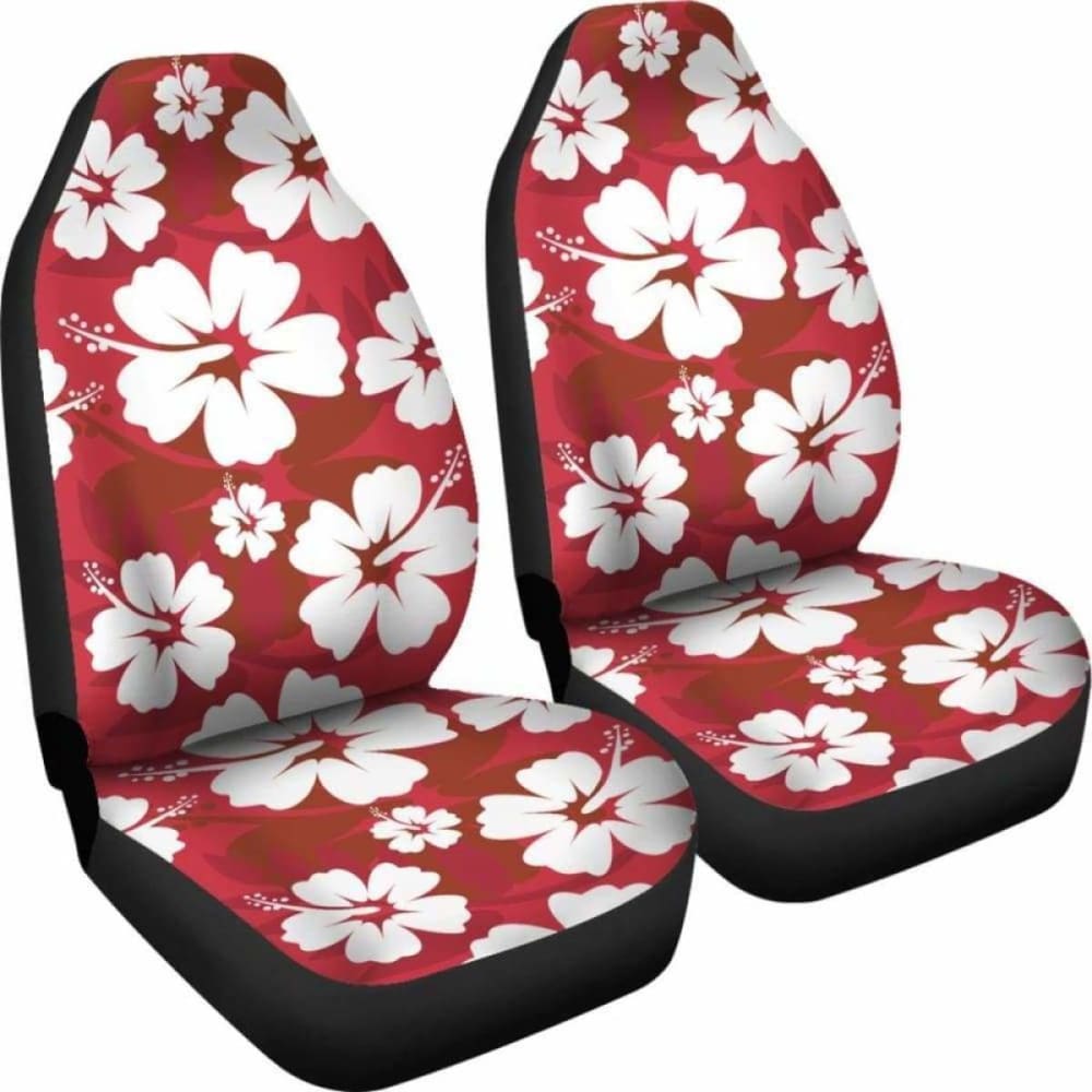 Red Aloha Flowers Car Seat Covers