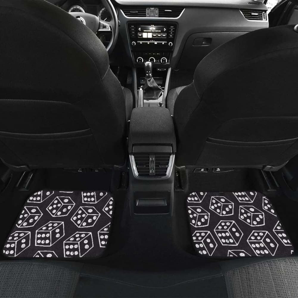 Dice Pattern Print Design Front And Back Car Mats