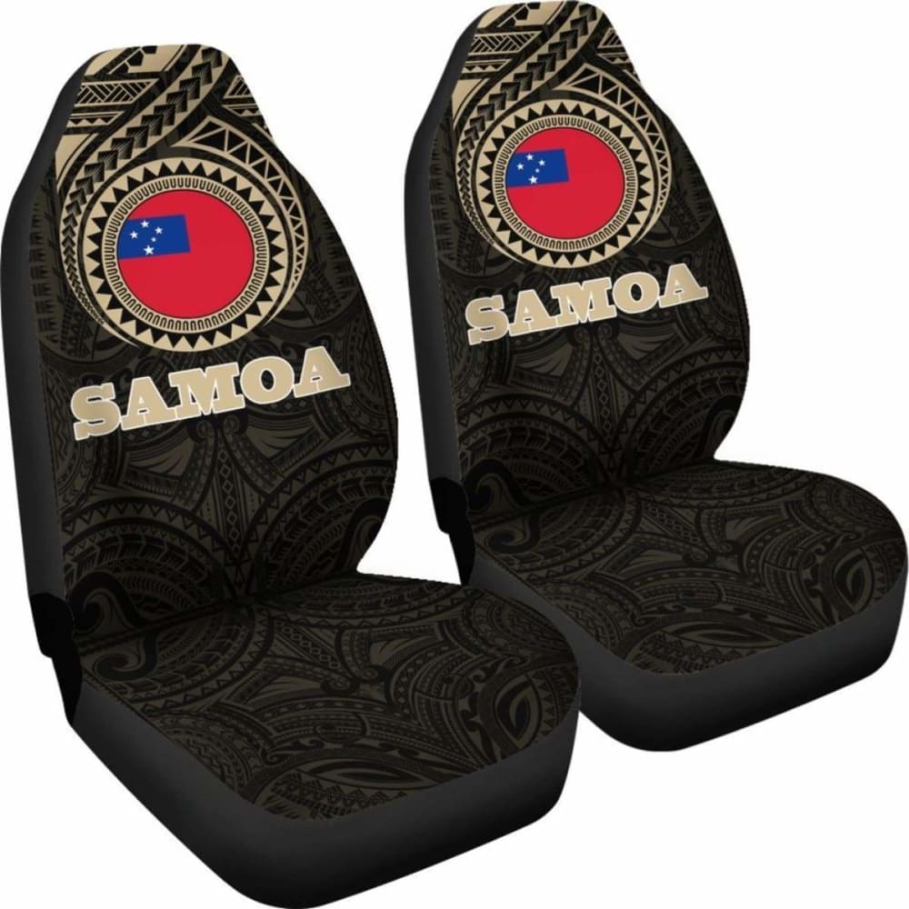 Samoa Car Seat Covers - Samoa Flag Polynesian Tattoo (Set Of Two) -