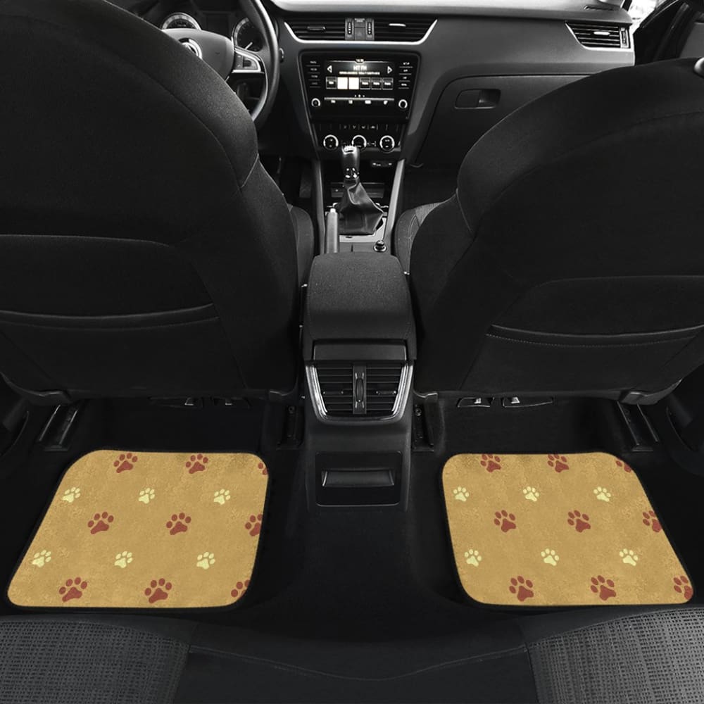 Dog Paw Prints Pattern With Brown Color Car Floor Mats