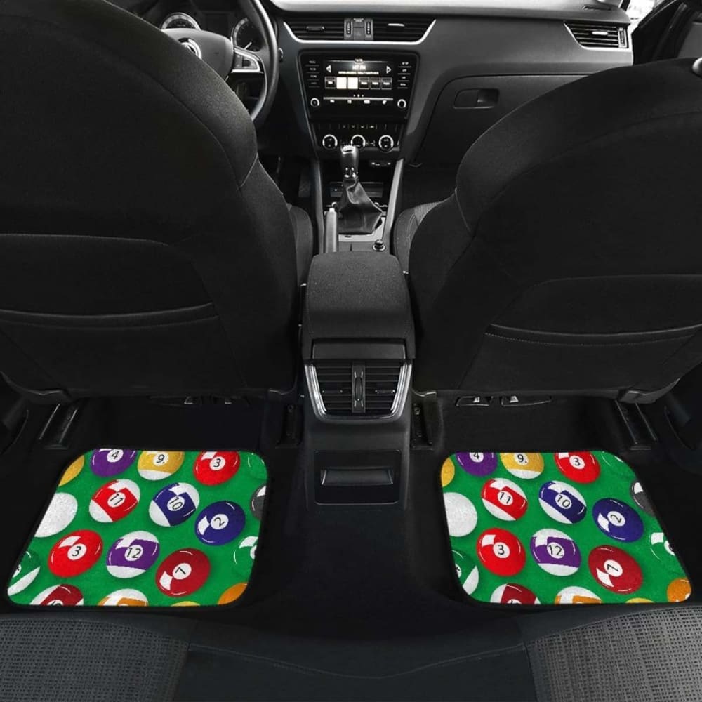 Billiard Ball Pattern Print Design Front And Back Car Mats
