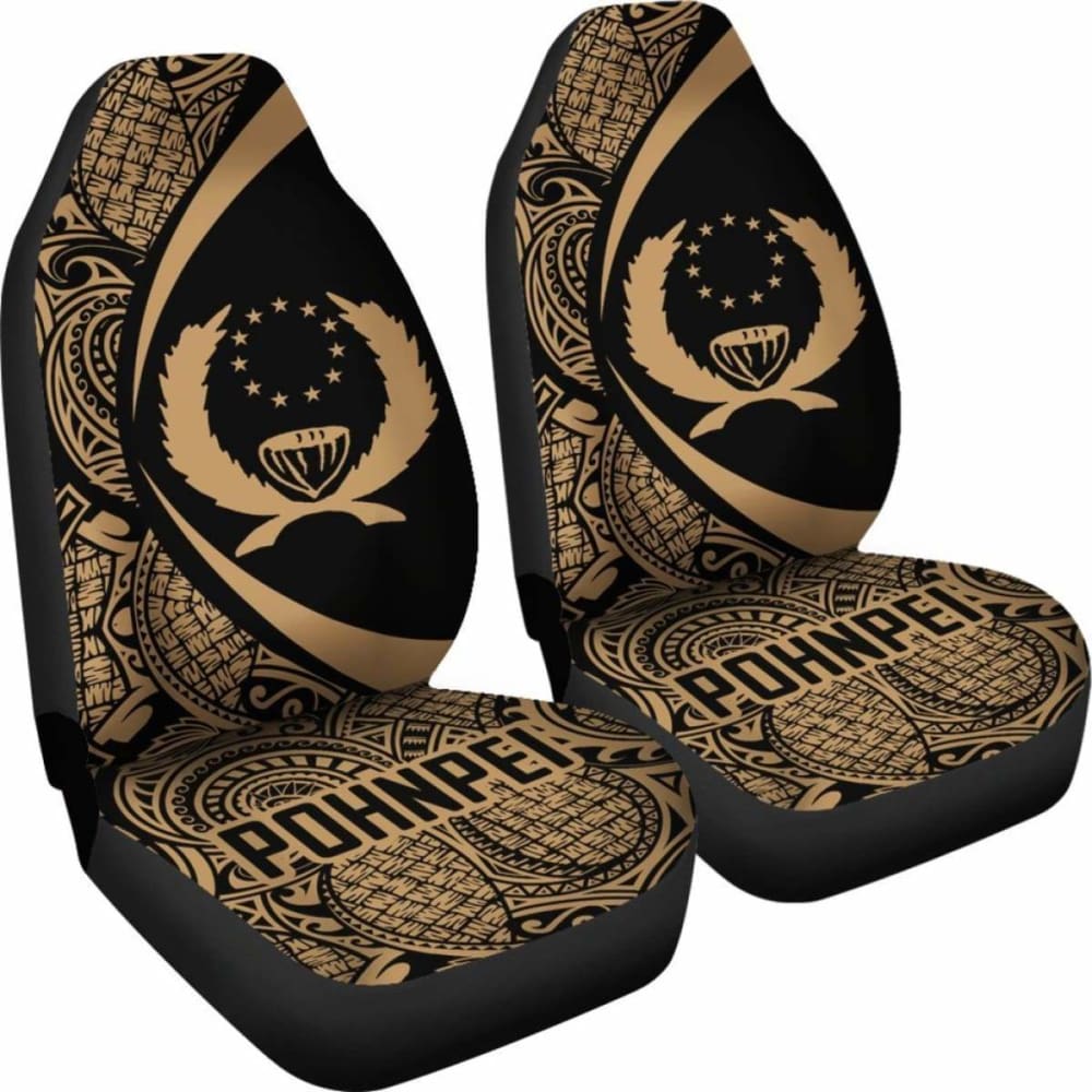 Pohnpei Coat Of Arm Polynesian Car Seat Covers Circle Style