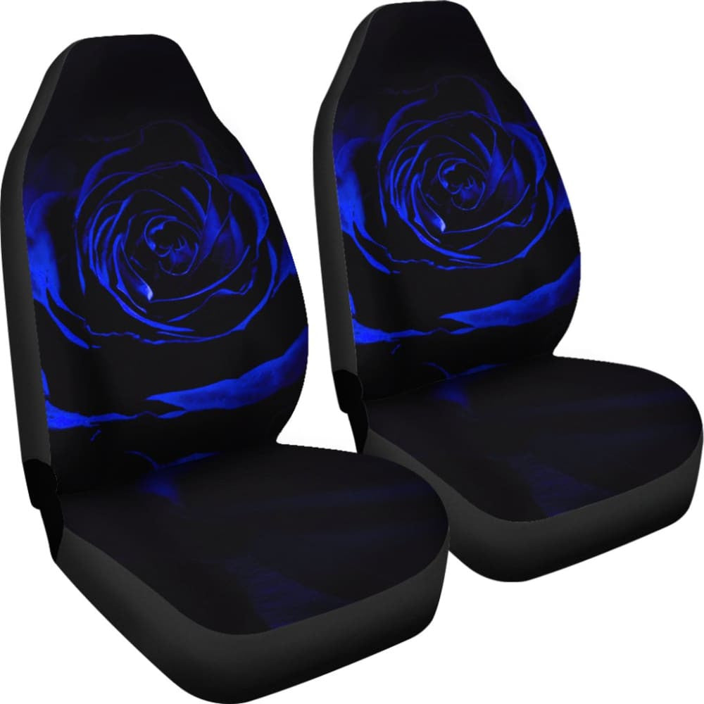 Blue Rose Floral Car Seat Covers
