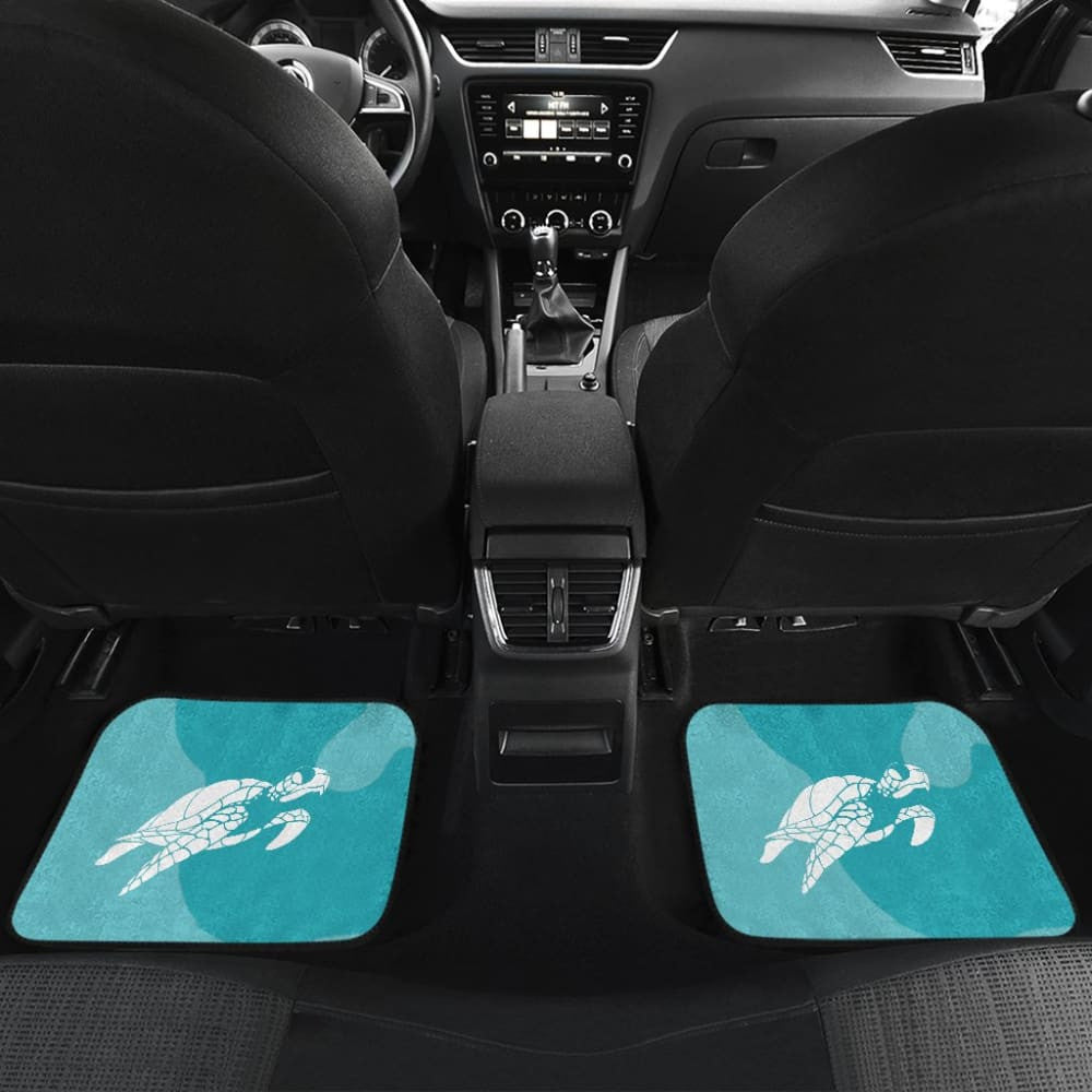 Watercolor Turtle And Hibiscus Car Floor Mats