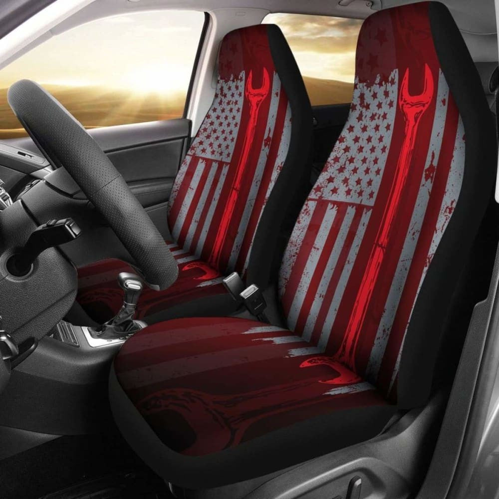 Mechanic Flag Car Seat Covers