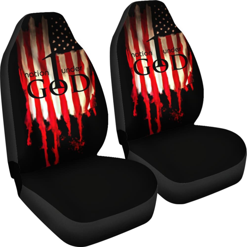 One Nation Under God Proud American Flag Universal Printing Car Seat Covers
