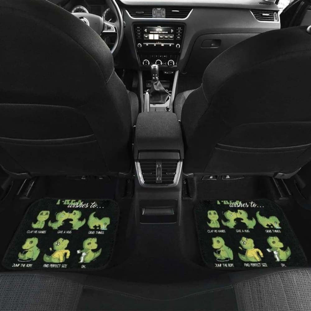 Cute Green T-Rex Dinosaur Carfloor Mats