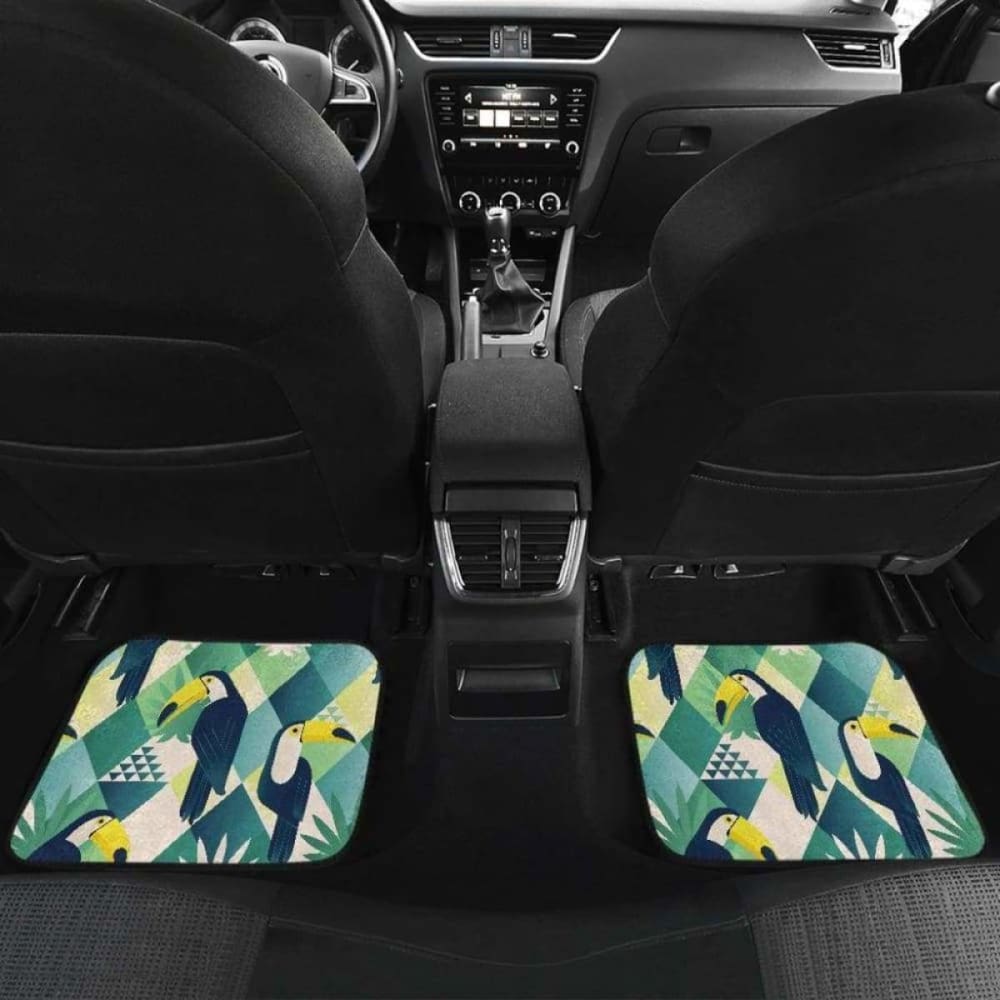 Toucan Tropical Leaves Design Pattern Front And Back Car Mats