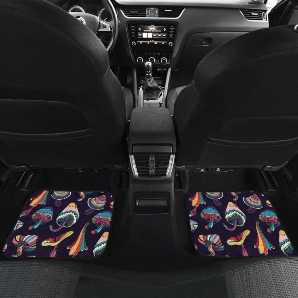 Colorful Mushroom Pattern Front And Back Car Mats